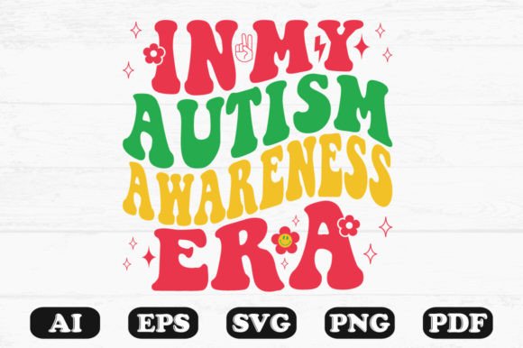 In My Autism Awareness Era Retro Wavy Sv