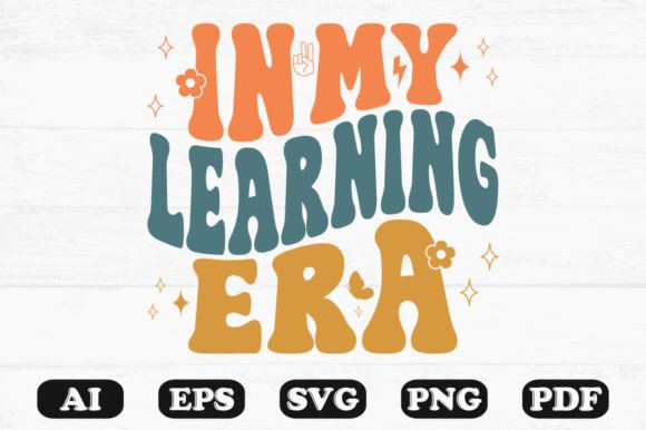 In My Learning Era Retro Wavy Svg T-shir